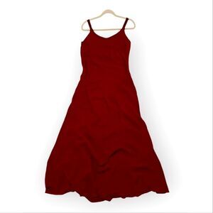 Salone De Couture 100% Silk Elegant Red Maxi Dress Sz M